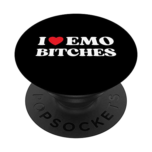 I Heart Emo Bitches Cita Divertida Corazón Rojo Estilo Chica Emo PopSockets PopGrip Intercambiable