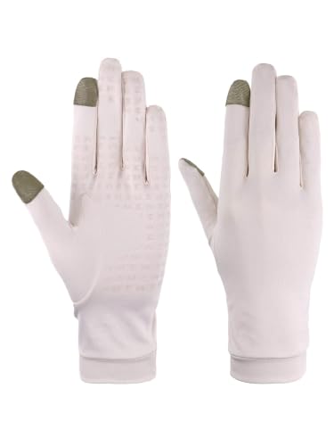 Gants de pêche pour femme rose anti-glisse et spécial écran tactile