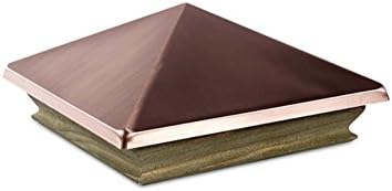 Woodway Copper Pyramid 6x6 Post Cap – Treated Wood Fence Post Cap, Newel Post Top 6 x 6, Fits Up to 5.5 x 5.5 Inch Post, 1PC