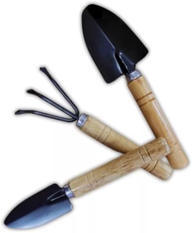 KIT JARDINAGEM PÁS EM AÇO PARA HORTA JARDIM 18CM 3 PEÇAS