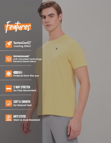 Image of TECHNOSPORT Men's Polyester Regular Fit T-Shirt