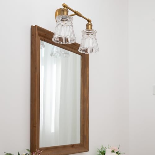 Image of Pathson 2 Lights Wall Sconce with Handmade Heavy Crafted Glass Shade, Hardwired Wall Vanity Light, Modern Wall Lamp Fixture for Living Room Bedroom