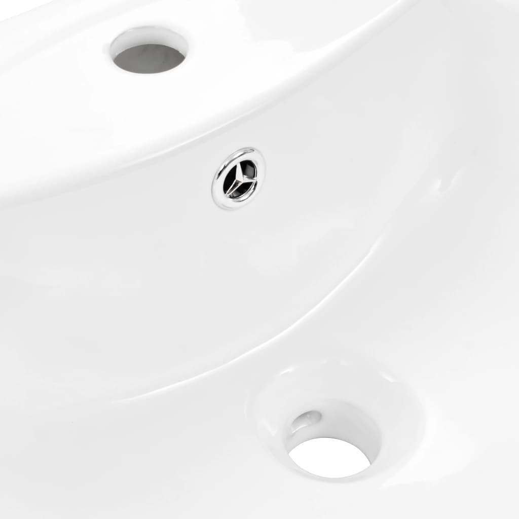 vidaXL Lavabo de pie de cerámica blanco 650x520x200 mm