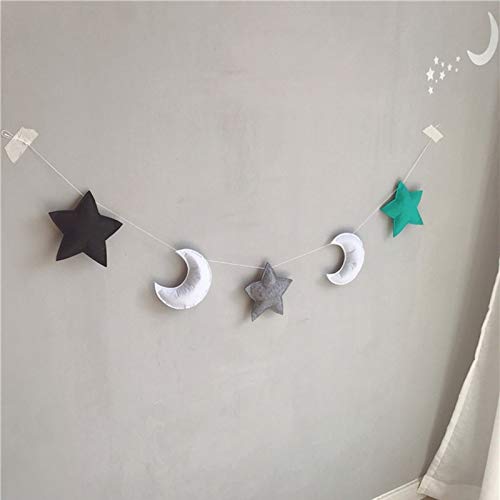 PEACHIEZ Fabric String Star Garland Party Banner Tent Bed Mat Baby Shower Bunting Ornament Kids Room Hanging Wall Decor (6)