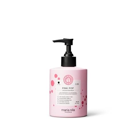 Maria Nila Colour Refresh, Pink Pop 300 ml, różowa maska do włosów, półtrwałe pigmenty, 100% wegańska i wolna od siarczanów/parabenów
