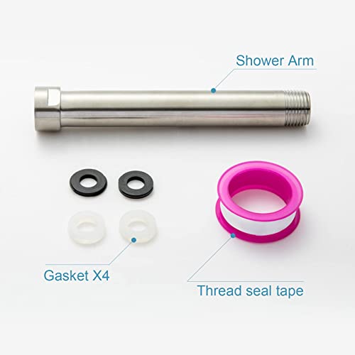 Offo Shower Head Extension Arm, Brushed Nickel Shower Arm Extension Shower Head Extender Made Of 304 Stainless Steel Shower Pipe Extension, 6 Inches #TOP5