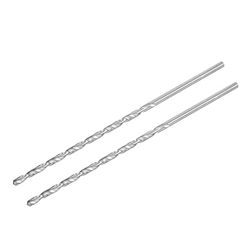 sourcing map 2 Stk HSS Spiralbohrer (Hochgeschwindigkeitsstahl) Extra lange Twist Bohrer 4mm Bohrdurchmesser 160mm Länge