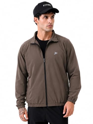 Image of FITINC Men's Sports Jacket | Regular Fit | Full Zip | Zipper Pockets | Jacket for Gym, Running, Cycling & Travel