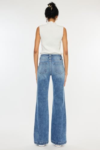 SALT TREE Kancan - Avonlea High Rise Wide Leg Flare Jeans - Essential, KC200242