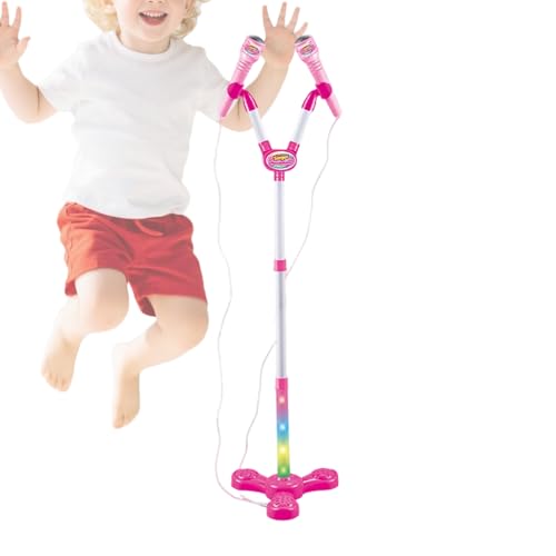 Microphone debout enfant avec machine à karaoké et effets lumineux