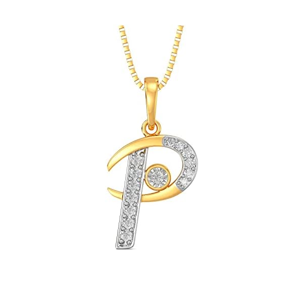 Joyalukkas Pride Diamond Collection 18k yellow gold Alphabet P Pendant - Image 3