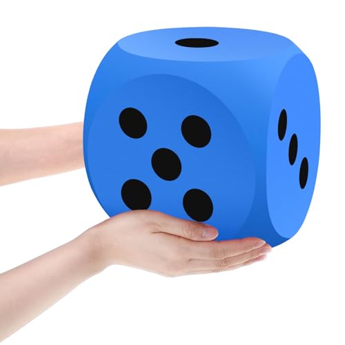 Shappy 7.9 Inches Foam Dice Fun Filled Large Educational Toy Kawaii Giant Dice Jumbo Decorative EVA Foam Big Square Building Blocks for Board Game Learning Sessions(1 Pc,Blue) by Shappy - Used condition - US$24.92