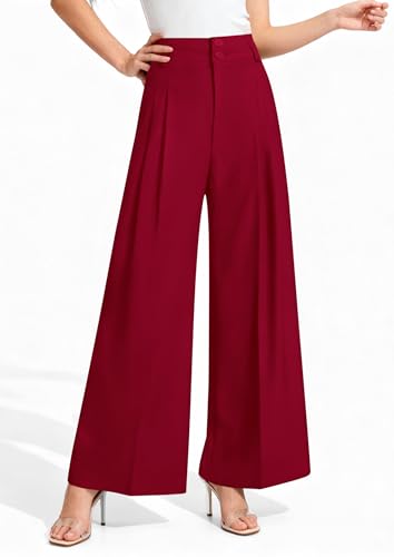 Image of PRETTYGARDEN Women's High Waisted Wide Leg Dress Pants