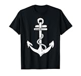 vintage distressed sailing nautical grungy white anchor rope T-Shirt