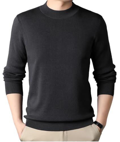Men's Blend Sweater Solid Color Pullover Knit Jumper Long Sleeve Warm Casual Tops