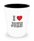 John White Ceramic Shot Glass Name I Love John Unique Inspirational Sarcasm Gift For Daughter,al2836