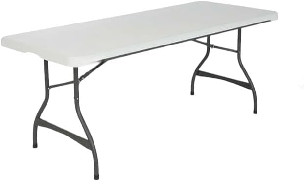 Generic Heavy Duty Lifetime Rectangular 6 Foot Commercial Grade Stacking Folding Utility Table for Dining, Picnic, and Party (White Granite, 4 Pack)