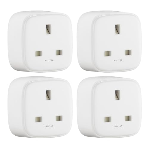 Amazon Basics Single Outlet Indoor Wi-Fi Smart Plug works with Alexa only 4 Pack White UK