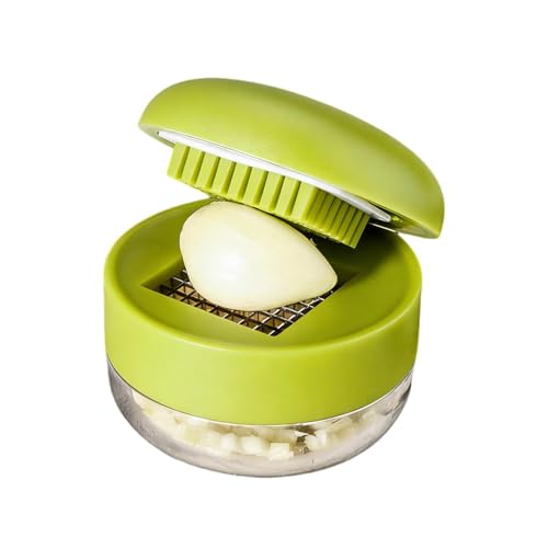 Hachoir À Ail Manuel De Cuisine | Trancheuse Découpeuse Manuel En Acier Inoxydable Avec Récipient De Conservation | Hachoir Broyeur Robot Culinaire | pour...