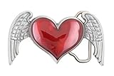 Yippo Accessories Red Love Heart Angel Wings Belt Buckle