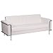 Flash Furniture HERCULES Lesley Series Contemporary Melrose White Leather Sofa with Encasing Frame