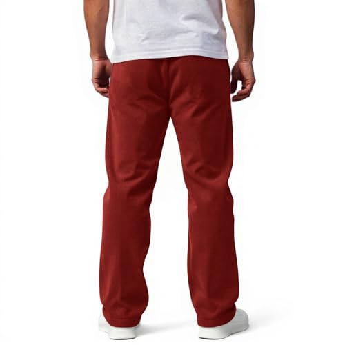 WANZZXCSL Mens Casual Corduroy Pants Baggy Elastic Waist Drawstring Sweatpants Lightweight Loose Fit Pant with Pockets2