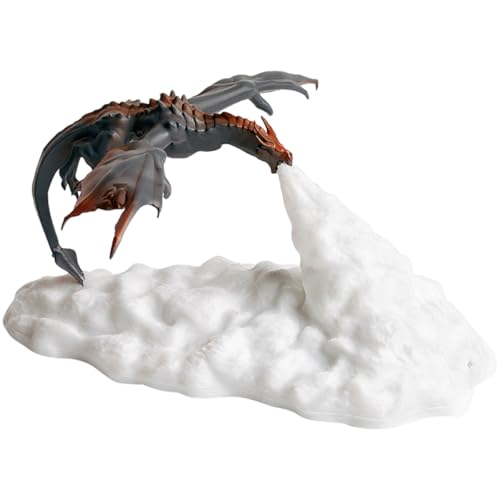 FONDOTIN Lámpara de Noche 3d Forma de Dragón Luz LED Decorativa Recargable Luz Nocturna para Decoración de Hogar y Fiestas Cálida y Creativa Color Rojo Fuego