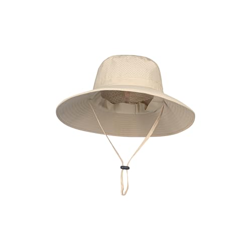 Rosoz Sun Hat for Men Women Cooling Boonie Hats Breathable Wide Brim Fishing Bucket Hat Beach Hat Safari Hiking Garden Summer UV Protection Beige - image 6