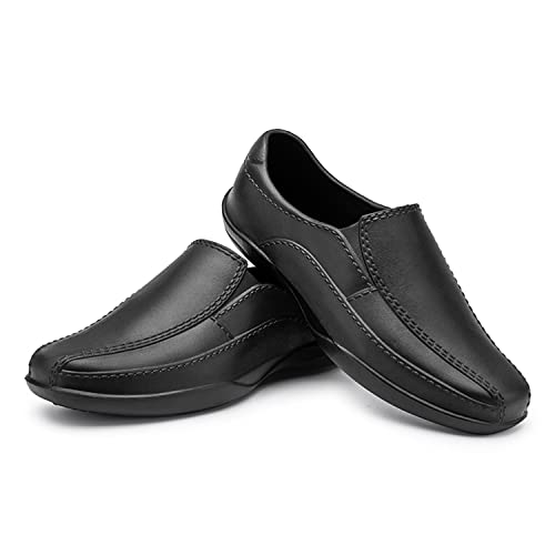 Eliogn Men's Fashion Chef Shoes Slip-On Non-Slip Health Care and Food Service Shoes Waterproof and Oil-Proof Work Shoes Labor Insurance Shoes Water Shoes Black 42