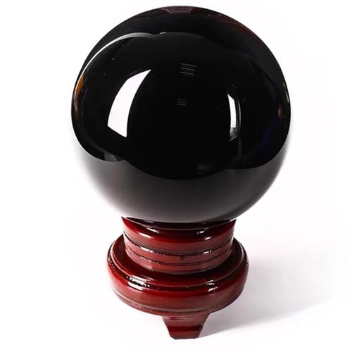 Boule de cristal noir obsidienne pierre naturelle pour divination 9cm