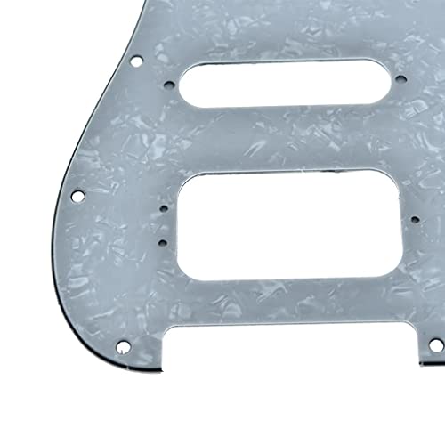 Image of Dopro 11-Hole Strat HSS Guitar Pickguard 3-Screw Humbucking Pickup Mount for American FD Stratocaster White Pearl