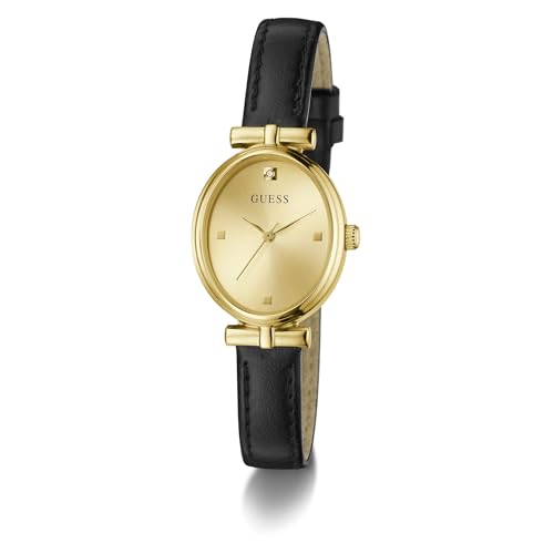 Montre Guess Ruby acier inoxydable de 24 mm avec bracelet en cuir véritable - 5