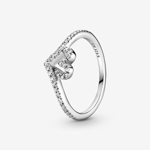 Pandora Sparkling Wishbone Heart Ring - Stackable Ring for Women - Gift for Her with Clear Cubic Zirconia - With Gift Box2