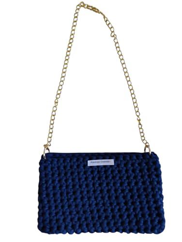 Bolsa de Crochê Penelope Chique (azul marinho)