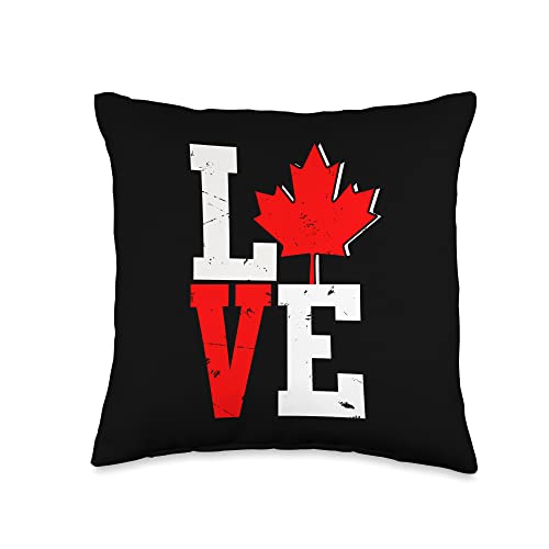 Love Maple Leaf | Canadian Flag | Canada Throw Pillow