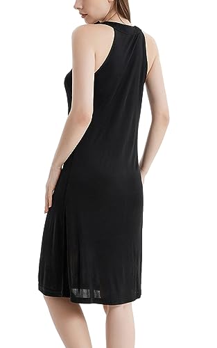 Mulberry Silk Nightgown Women’s Elegant Halter Neck Nightdress Sleeveless Sleepwear Tank Pajamas Dress Night Shirt3