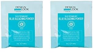 Design Look Decoloración para Cabello en Polvo Decolorante Azul Plex 8 Tonos Sobre 40gr (Paquete de 2)