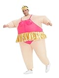 JYZCOS Inflatable Ballerina Costume for Adult Blow Up Funny Fat Suits Halloween Fancy Dress (Pink)