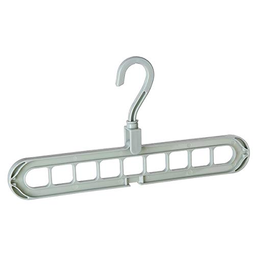 AWFAND kledinghanger organisator, multifunctionele ruimtebesparende en trapsgewijze functies, roteren anti-slip hangers, stevig plastic, opvouwbare kast opbergjassen Groen
