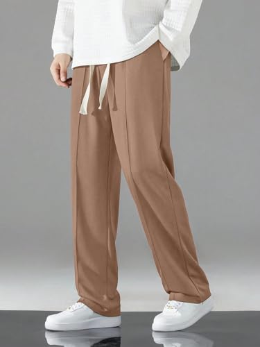 Image of GRECIILOOKS Men's Lycra Cargo Track Pants - Loose Fit Joggers for Men | Korean Style Travel & Lounge Wear with Pockets (Available in Plus Size)