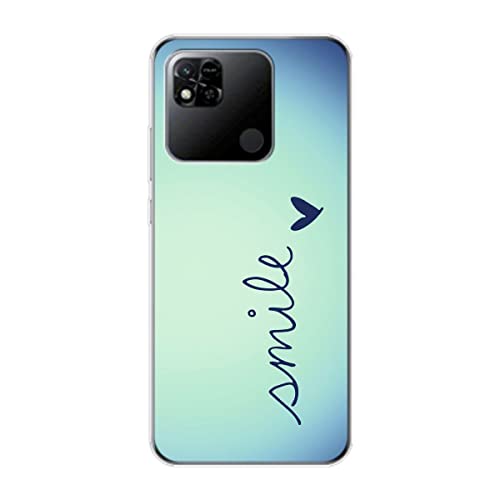 Coque Xiaomi Redmi 10A TPU bleu souriant anti-chocs König Design