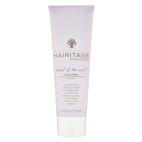 Hairitage Hydrating Jojoba Oil Curl Cream for Curly Hair - Moisturizing Anti Frizz Styling Product...