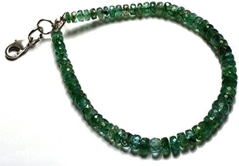 Beads Gemstone 1 Strand Natural 7 Inches Stands AAAA 100% Natural Emerald Transparent Faceted Roundels Beads Necklace 4 to 6 MM CHIK-BRACE-71090