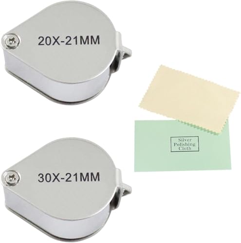 NIYATA 20X & 30X Loupe de Bijoutier ,Loupe de Poche Pliable,Jewelers Magnifier, Antiquités Loupe Horloger for Jewelers, Jewelers, Rocks, Antiques and Newspaper Books