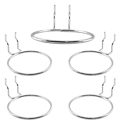 suiwotin 5pcs Pegboard Hooks, Stainless Steel Ring Style Pegboard Cup Holder for 1/4