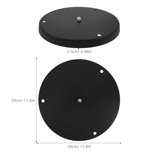 Medallón de techo redondo de hierro negro para lámparas de comedor DIY 3