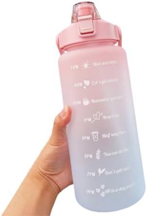 Garrafa de Agua 2L com Canudo Marcador Horario Anti Vazamento par...