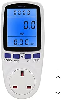 Nevsetpo Power Meter UK Plug Watts Meter Cost Meter Power Monitor with Backlight
