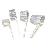 Gram measuring spoons, 4 Pieces, 15/25/50/100ml Capacity, that can be used for measuring protein powder, granules, coffee, as well as blending spices and other dry goods,Translucent