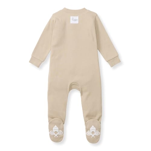 Image of Burt's Bees Baby unisex-baby Sleep & Play, Organic One-piece Romper-jumpsuit Pj, Zip Front Footed Pajama